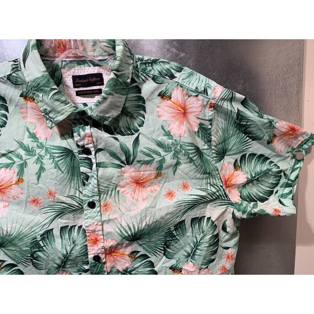 Hawaiian Hibiscus Beach Shirt Gentlemen’s Outfitters 100% Cotton Button Up M - Picture 7 of 14
